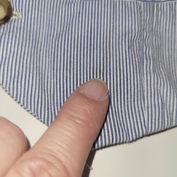 Baby Gap Toddler Vest 3 Yrs Blue White Striped Seersucker Button Adjustable Back - Picture 8 of 10